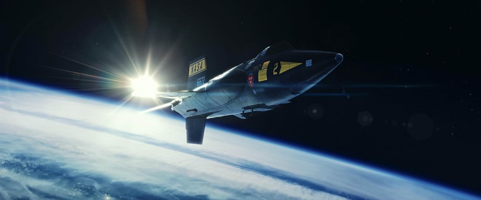 The X-15 in suborbital flight above the curve of the Earth, Edge of Space